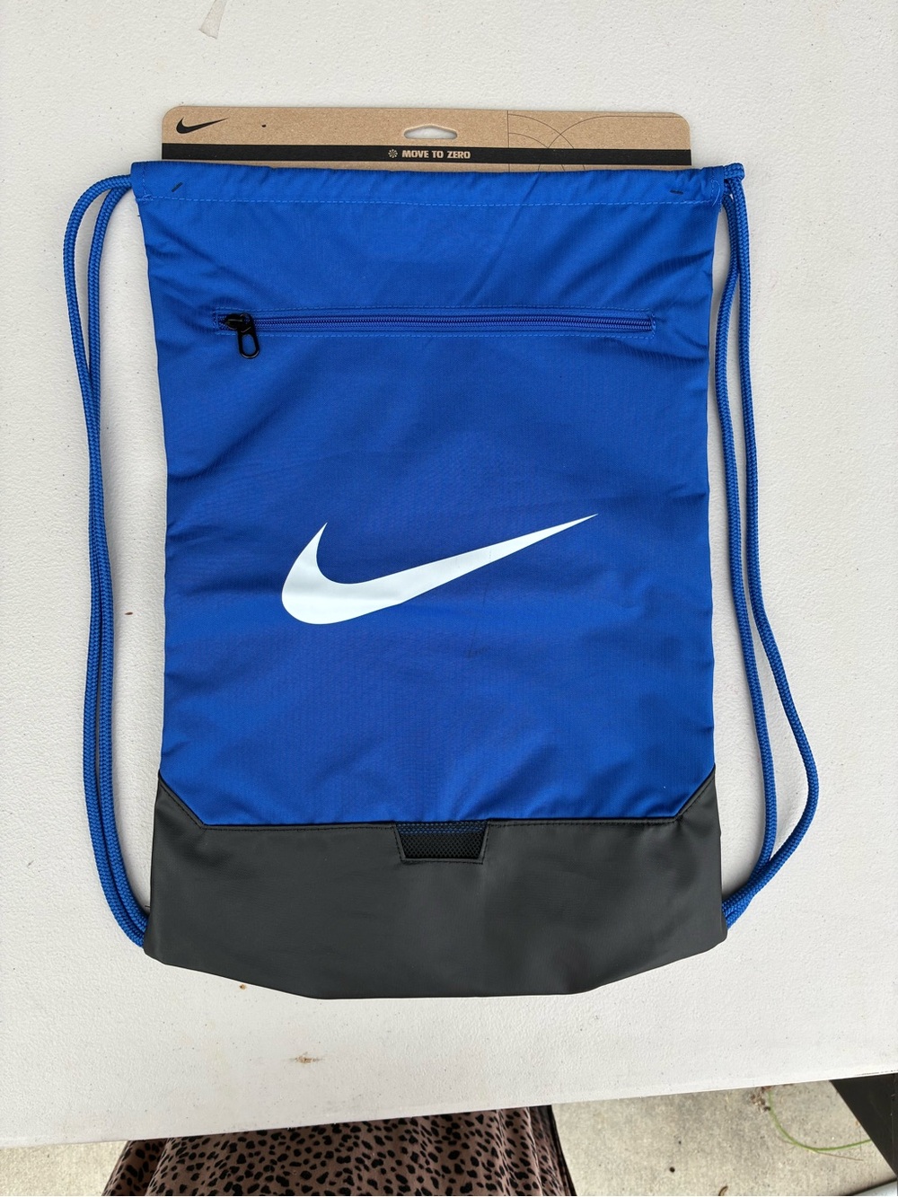 Nike Royal Blue Drawstring Backpack with Black Base